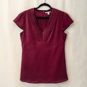 Banana Republic short sleeved blouse - wine